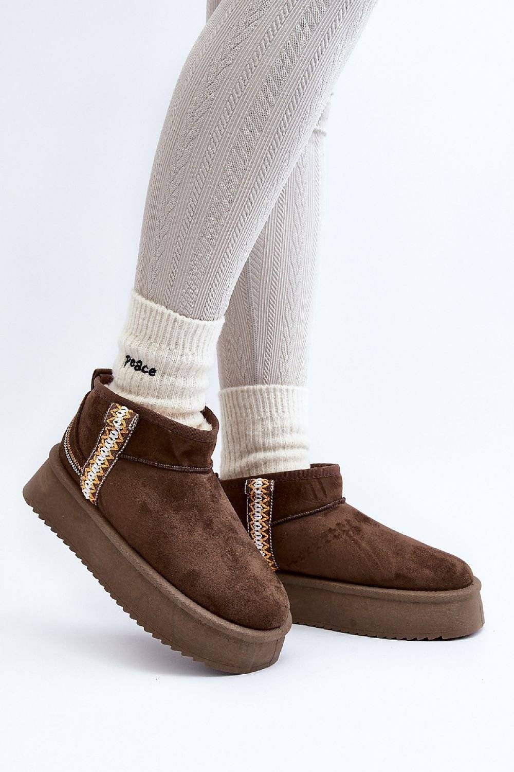 Bottes de neige tendance à plateforme et motif aztèque