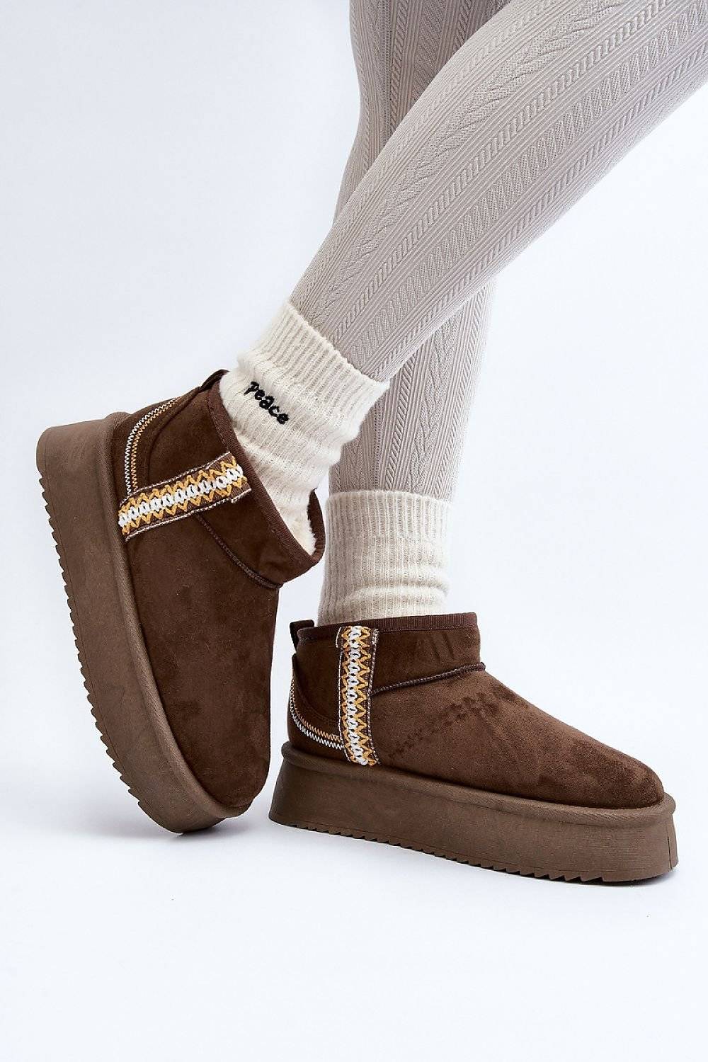 Bottes de neige tendance à plateforme et motif aztèque