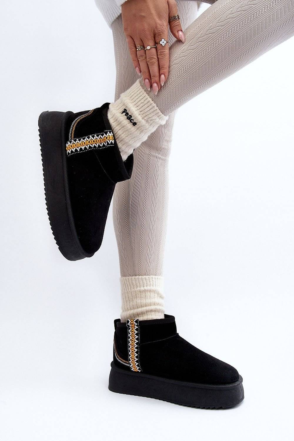 Bottes de neige tendance à plateforme et motif aztèque
