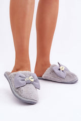 Comfortable Women's Warm Slippers with Cute Bow