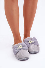 Comfortable Women's Warm Slippers with Cute Bow