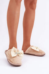 Comfortable Women's Warm Slippers with Cute Bow