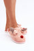Fur Winter Slippers with Reindeer Motif