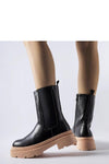 Stylish Black Ankle Boots with Pink Sole