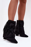 Imitation Leather Heel Boots for Women