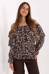 Blouse tendance à épaules dénudées et motif animalier