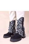 Stylish Black Ankle Boots with Leopard Print