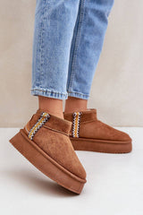 Bottes de neige tendance à plateforme et motif aztèque