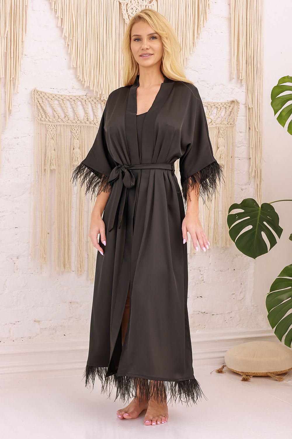 Long bathrobe model 218886 Kalimo