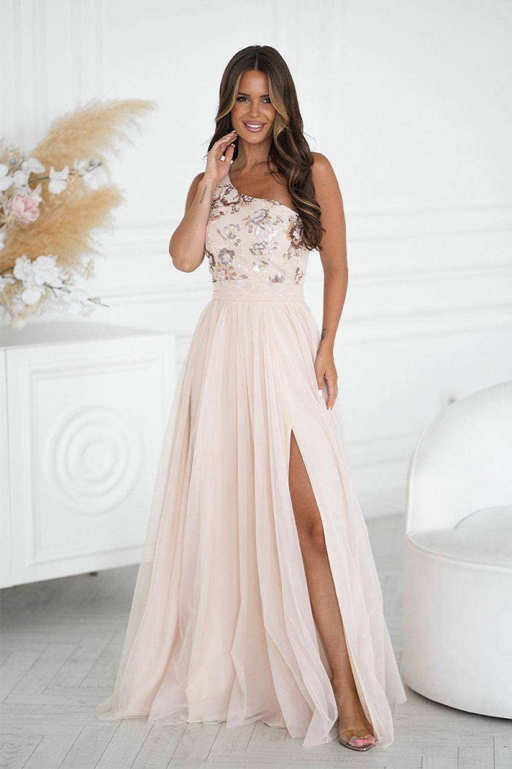  Long dress model 220091 Bicotone 