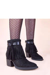 Stylish Black Stiletto Ankle Boots with Fringe